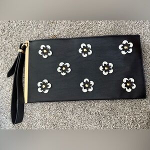 Black Floral Clutch Bag